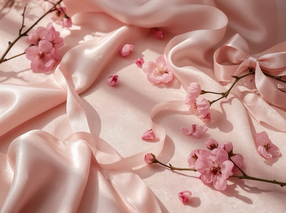 Seda rosa con flores — ciclo y equilibrio