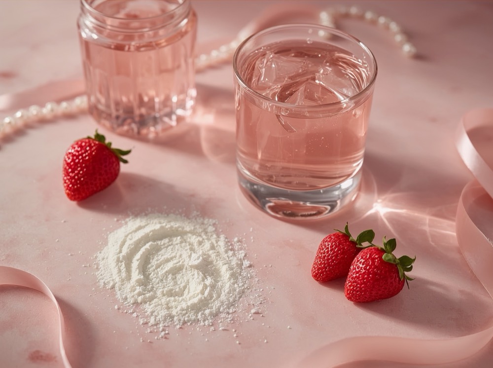 Colágeno y fresas — piel y cabello con glow